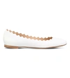 CHLOÉ Scalloped Leather Ballet Flats