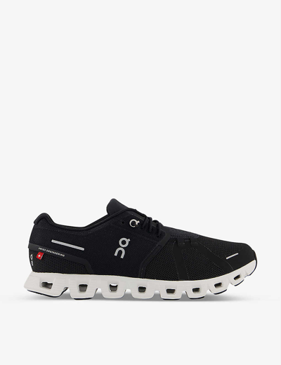 Shop On-running Cloud 5 Mesh Low-top Trainers In Black White