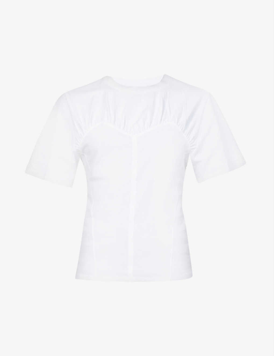 Shop Isabel Marant Zazie Corset Cotton-jersey T-shirt In White