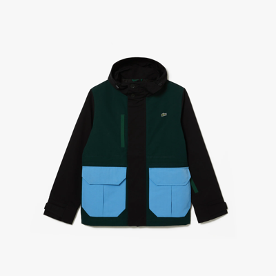 Shop Lacoste Men's Water-repellent Colorblock Twill Jacket - 50 - M In Green