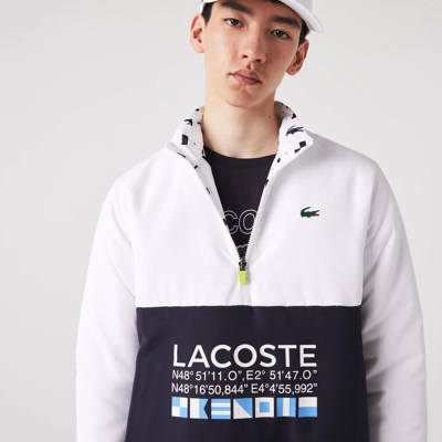 Shop Lacoste Men's Sport Reversible Water-repellent Tennis Jacket - 58 - Xl In White
