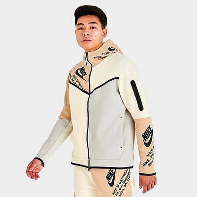 Men's Sportswear Tech Fleece Graphic Full-zip Hoodie In Light Bone/coconut  Milk/sesame/black