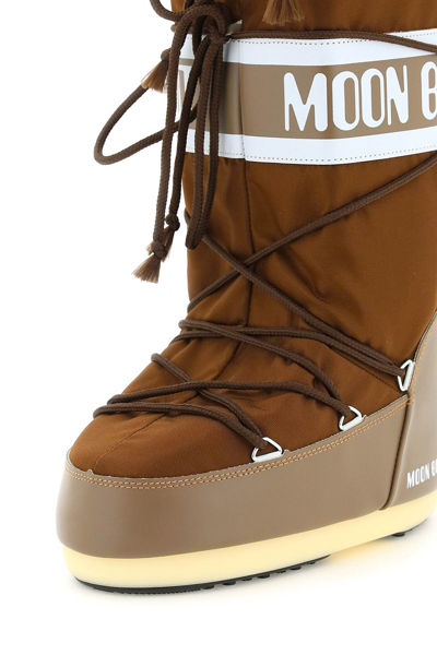 Moon Boot Woman Boot Brown Size 10-11.5 Textile Fibers In Brown