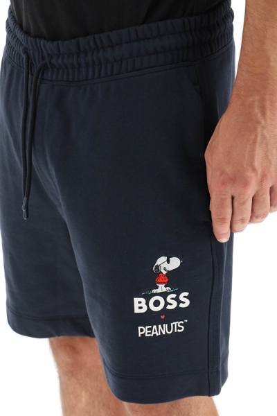 Shop Hugo Boss Peanuts Sweatshorts In Blue