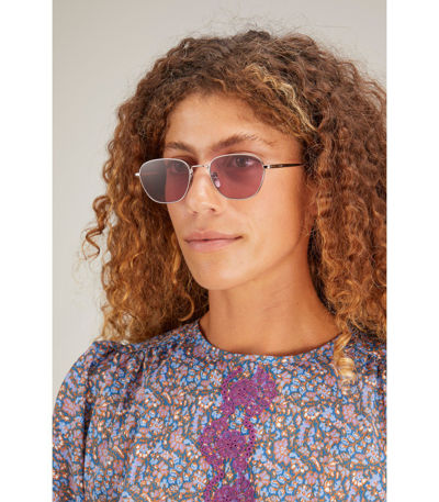 Shop Chimi Polygon Sunglasses In Silver/plum Purple In Multi