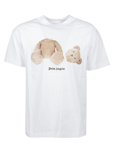 Shop Palm Angels Pa Bear Classic T-shirt In White Brown