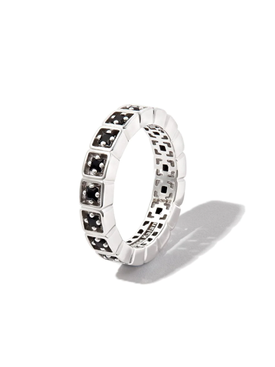 Shop Suzanne Kalan 18kt White Gold Inlay Mini Sapphire Ring In Silver