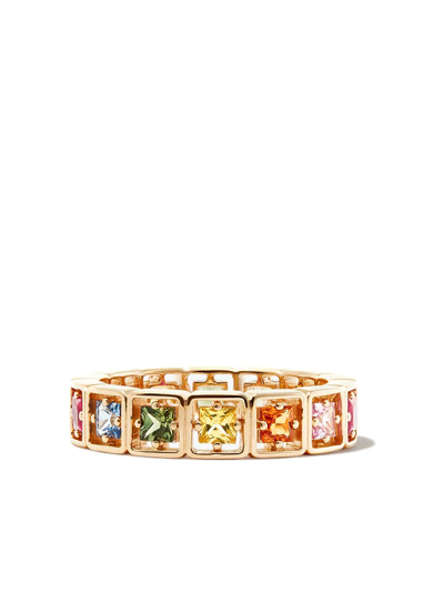 Shop Suzanne Kalan 18kt Yellow Gold Rainbow Sapphire Ring