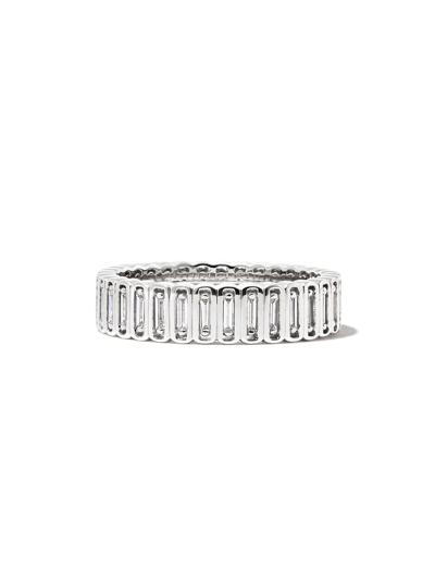 Suzanne Kalan 18kt White Gold Inlay Diamond Eternity Ring In Silver