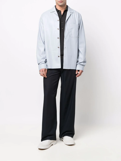 Nanushka Long-sleeve Merino Polo Shirt In Grey