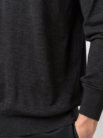 Nanushka Long-sleeve Merino Polo Shirt In Grey