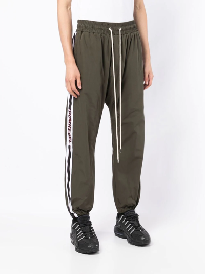 Shop Domrebel Relaxed Logo-tape Track Pants In Green