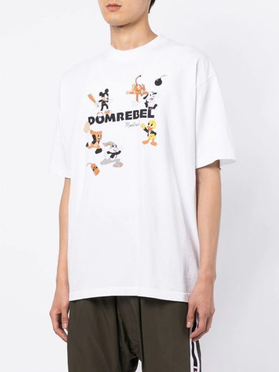 Shop Domrebel Logo-print Cotton T-shirt In White