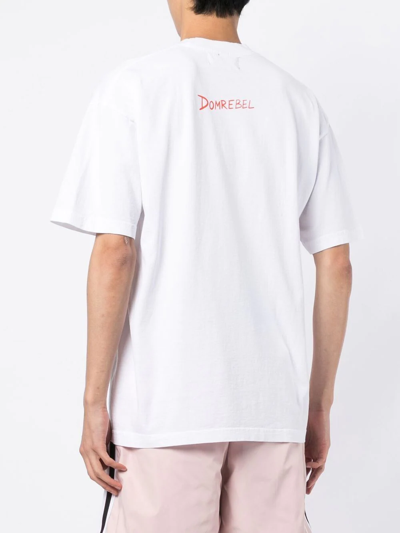 Shop Domrebel Photograph-print Cotton T-shirt In White