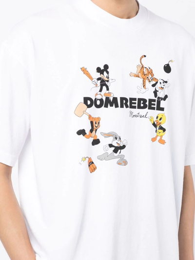 Shop Domrebel Logo-print Cotton T-shirt In White