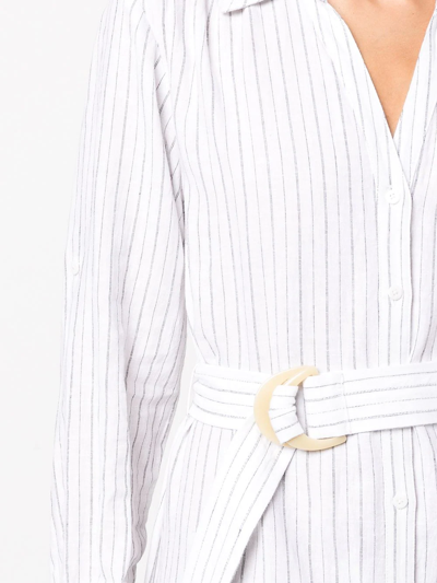 JONATHAN SIMKHAI STANDARD TALLULAH STRIPED MIDI SHIRT DRESS 