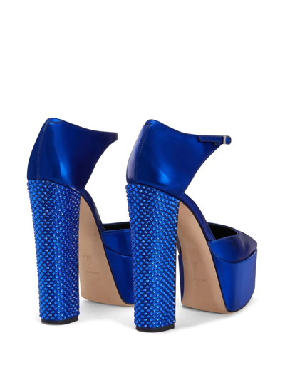 Shop Giuseppe Zanotti Bebe Pixel Platform Pumps In Blue