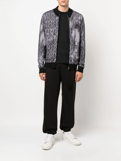 Billionaire Embroidered Logo-crest Bomber Jacket In Black