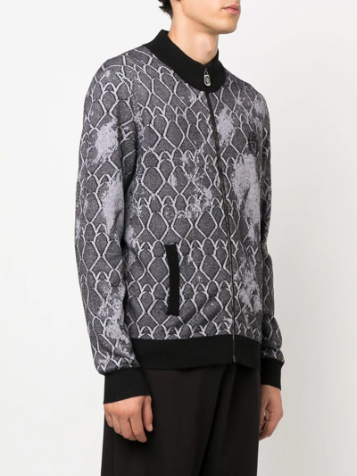 Billionaire Embroidered Logo-crest Bomber Jacket In Black