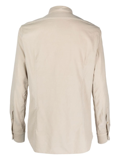 Boglioli Spread-collar Long-sleeve Shirt In Neutrals