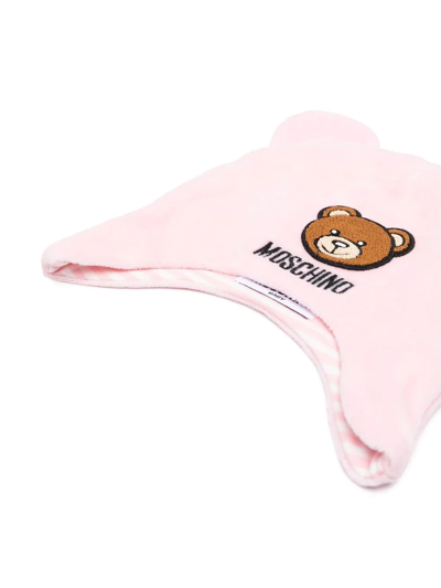 Shop Moschino Logo-embroidered Beanie Hat In Pink