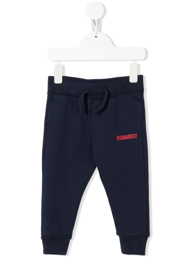 Shop Dsquared2 Logo-print Track Pants In Blue