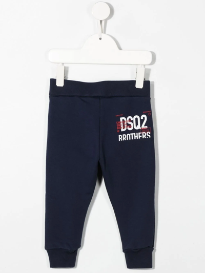 Shop Dsquared2 Logo-print Track Pants In Blue