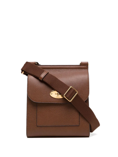 Shop Mulberry Small Antony Leather Crossbody Bag In Brown