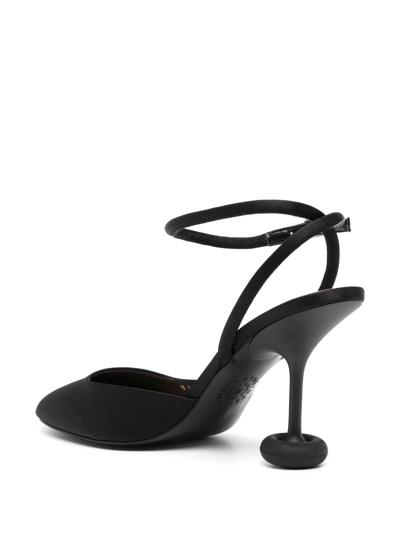 Shop Stella Mccartney 95 Round-toe Ankle-strap Sandals In Black