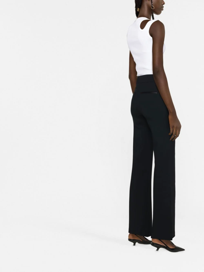 Spanx High-rise Flared Trousers In Black