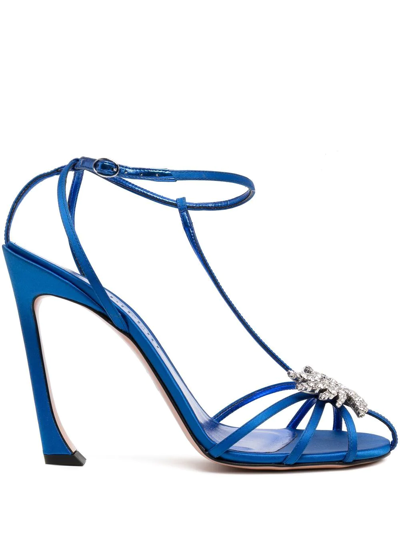 Shop Piferi Maggio Ankle-strap Detail 120mm Sandals In Blue
