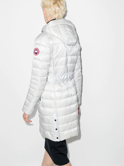 Shop Canada Goose Cypress Hooded Coat In Silver