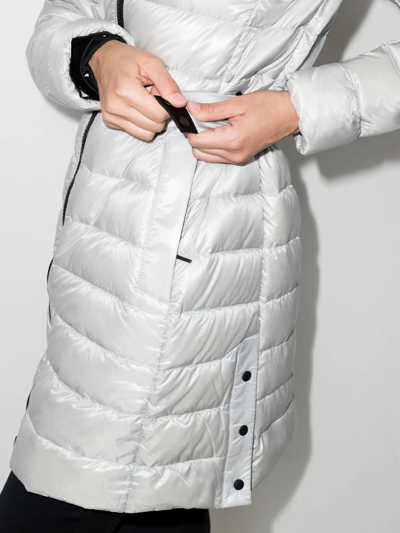 Shop Canada Goose Cypress Hooded Coat In Silver