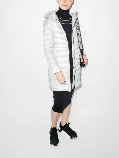 Shop Canada Goose Cypress Hooded Coat In Silver
