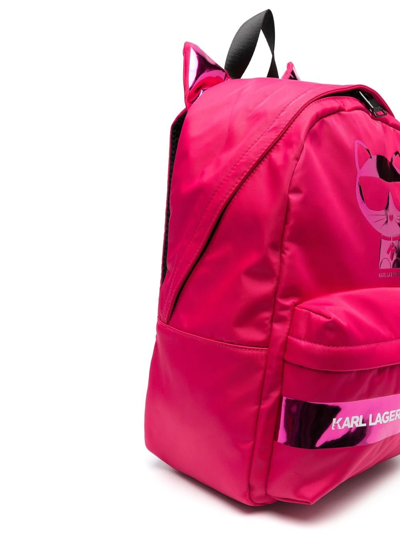 Shop Karl Lagerfeld Choupette Cat Ears Backpack In Pink