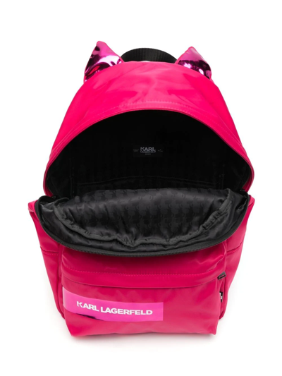 Shop Karl Lagerfeld Choupette Cat Ears Backpack In Pink