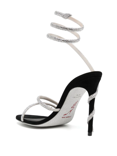 Shop René Caovilla 110mm Crystal-embellished Sandals In Black