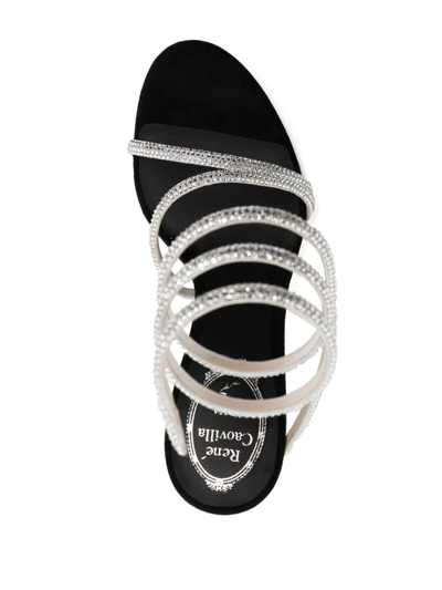 Shop René Caovilla 110mm Crystal-embellished Sandals In Black