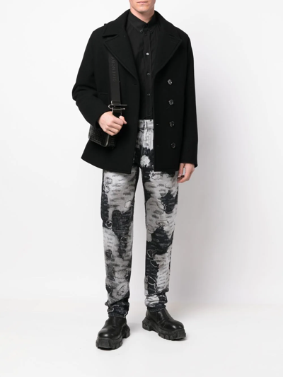 Givenchy Monochrome Distressed Slim-leg Jeans In Neutrals