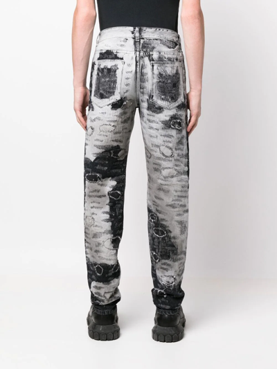 Shop Givenchy Distressed Two-tone Jeans In Neutrals