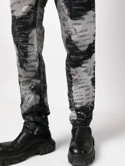 Givenchy Monochrome Distressed Slim-leg Jeans In Neutrals