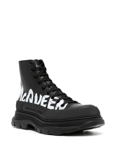 Shop Alexander Mcqueen Tread Slick High-top Sneakers In Black
