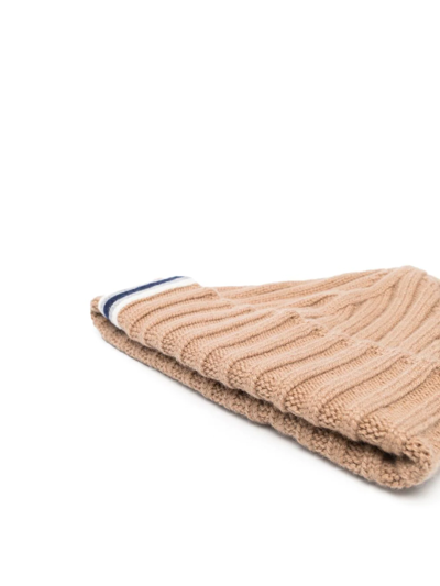 Fedeli Ribbed-knit Cashmere Beanie In Brown