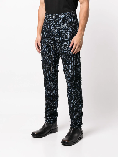 Shop Givenchy Abstract-print Jeans In Blue