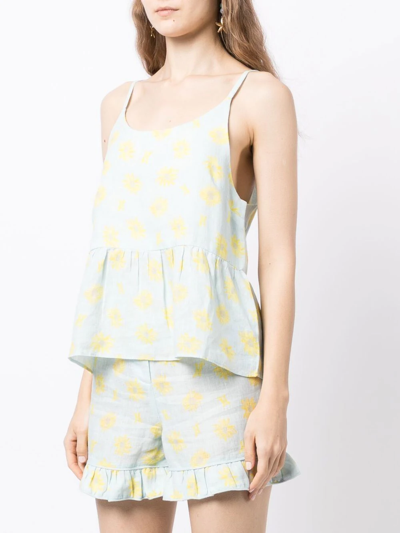 Helmstedt Miro Floral-print Cami Top In Blue