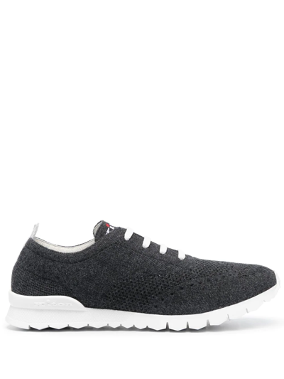 Shop Kiton Square Toe Sneakers In Grey