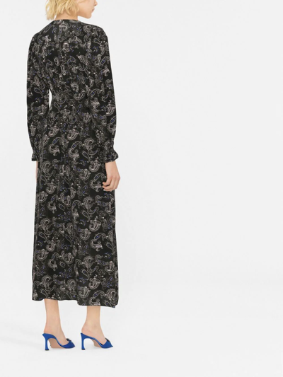 Isabel Marant Myrala Paisley-print Midi-length Dress In Black