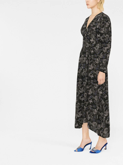 Isabel Marant Myrala Paisley-print Midi-length Dress In Black