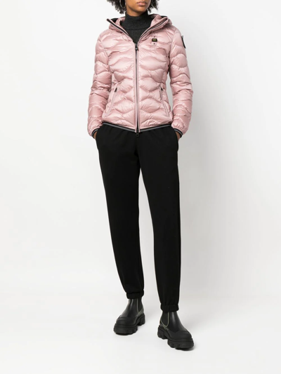 Blauer Logo-patch Padded Jacket In Pink