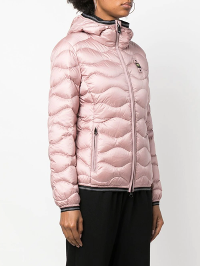 Blauer Logo-patch Padded Jacket In Pink
